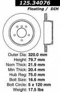 DISC X3 BMW 2004-2010 CENTRIC PARTS Fits HI-CARBON - select: