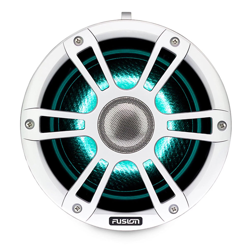 Sports White Swivel 7.7'' Tower and Speaker SG-FLT772SPW Fusion with 4-Channel Clamps Amplifier SG-DA41400