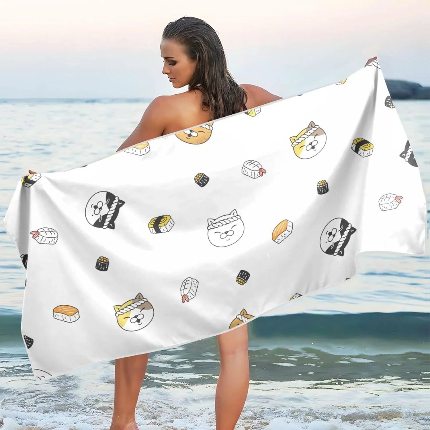 Sushi - Towel Lightweight for Bestwell Compact Super Absorbent Camping Quick Dry Holiday£¨164£© Oversized Towels - Travel Beach Kitten Towel Swimming Chef