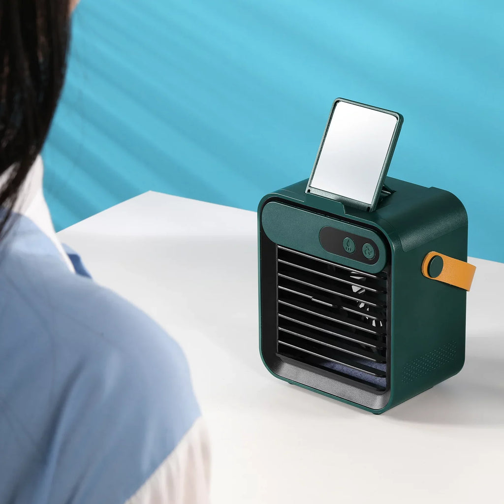 with Office,Bedroom,Car 1 Home Speeds Personal in mirror Fan Humidifier Adjustable Phone and 4 Cooling Portable and Cooler with 3 for Fan, Desktop Comvin holder Fan vanity Air USB Desk Fan,Quiet Air