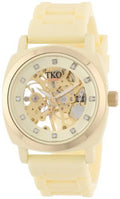 Mechanical ORLOGI Watch Movement Skeleton Milano Rubber TK626CR Women's Cream