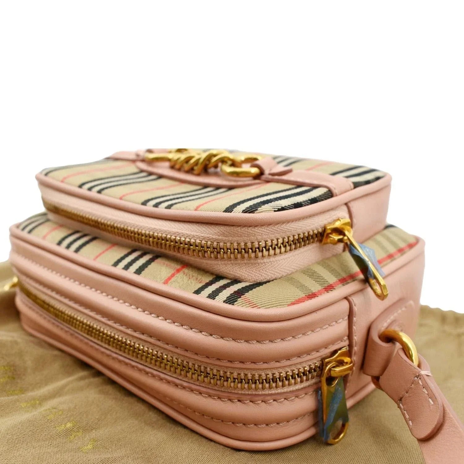 Knight Light Bag Pink Camera Check Link Crossbody BURBERRY Pre-owned 1983