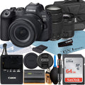 Mirrorless + Flash EOS Mark 64GB + Lens Accessory with RF + SanDisk + + EF 75-300mm Memory 24-105mm II Case ZeeTech Canon R6 LED Bundle Card Camera