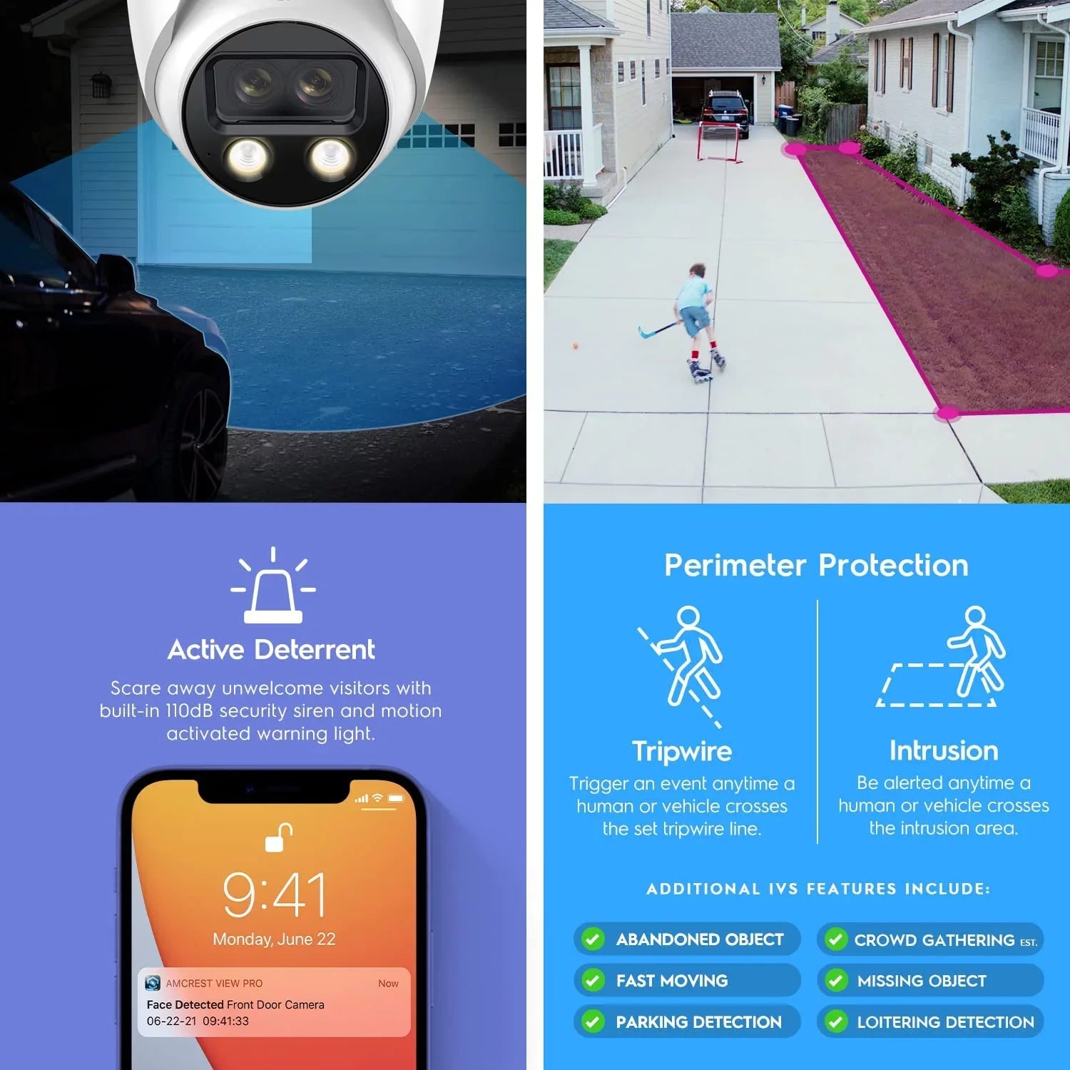 Turret (2 @25fps, AI Security 4K IP Amcrest 8MP 2K) 4MP) POE Dual-Lens (2 Camera, x x Outdoor