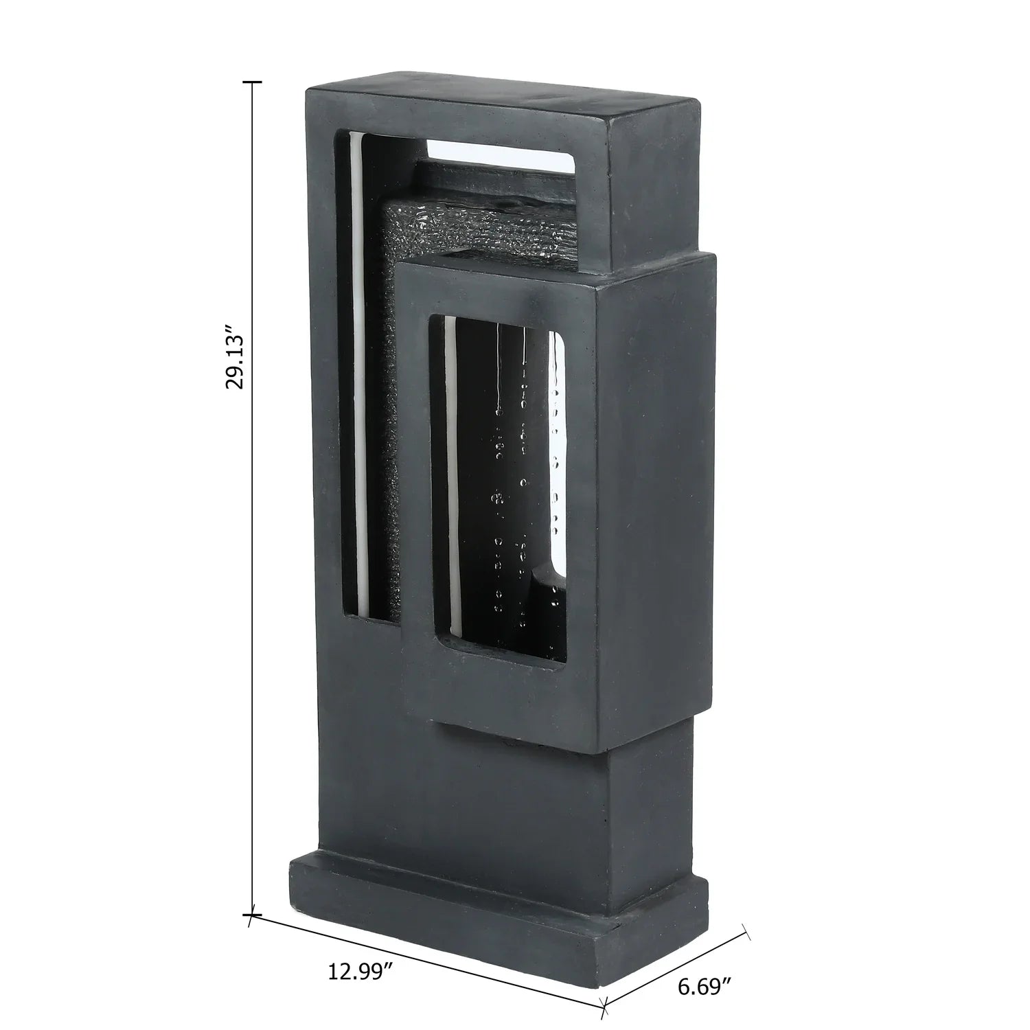 HomeStock Light Led Outdoor Gray Fountain Column With Resin Vintage Victorian Raining