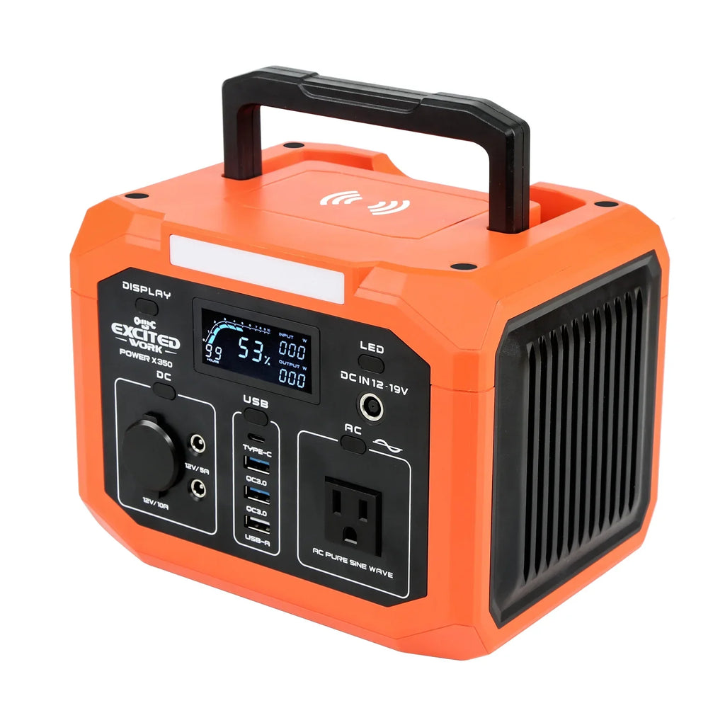 110V Travel Lithium Emergenc Station for with Outdoor (500W Surge),299.5Wh/83200mAh and Outlet Generator Battery Portable EXCITED AC and Wireless Camping,RV Charger,Solar Power WORK 350W Home Backup