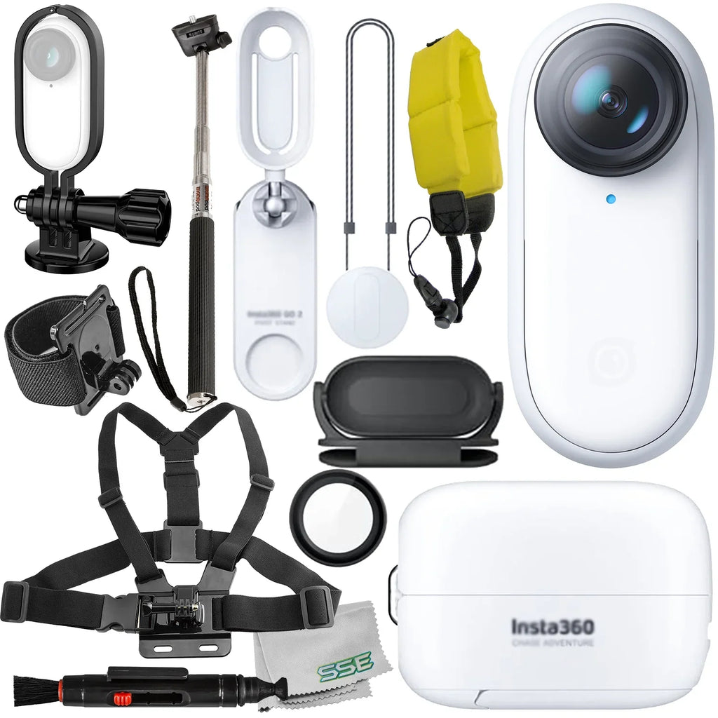 Insta360 Frame Camera Much More Bundle Wrist Includes: Floating Adapter, Action Starter 2 Selfie-Stick, GO - Strap & Ultimaxx Camera Action
