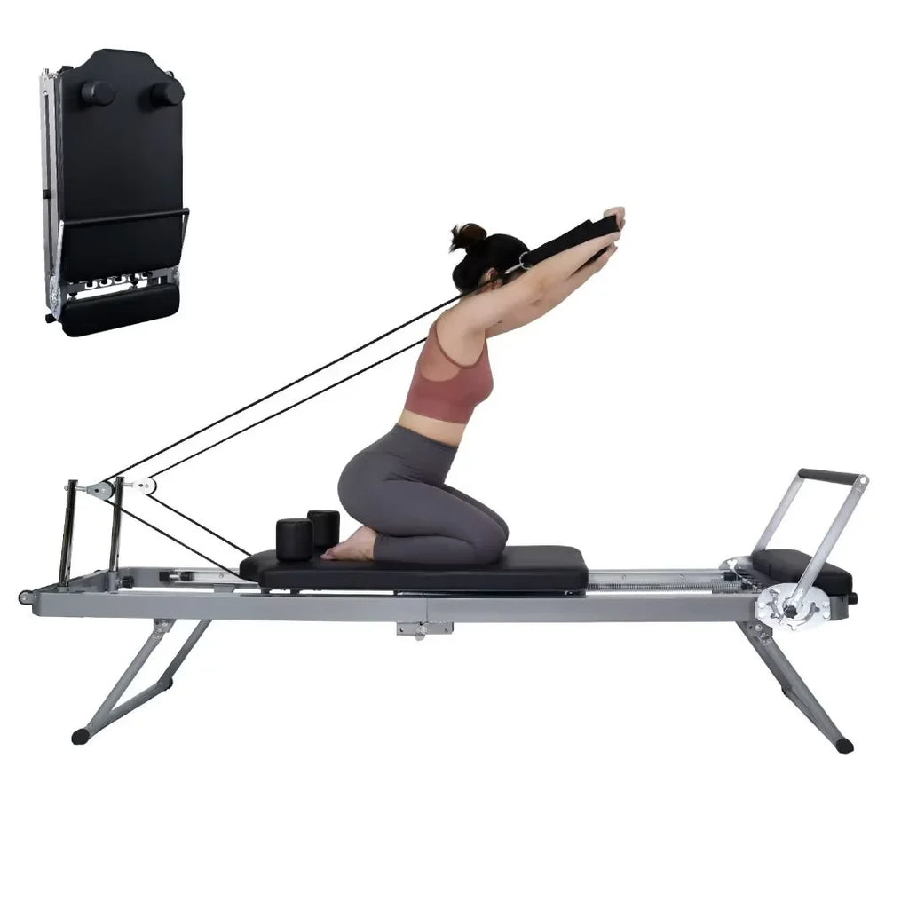 Reformer Pilates Foldable Weight Docred Gym£¬Beginners£¬Up Reformer, for with Capacity Quiet Workout Machine to Pilates Home Spring lbs 300
