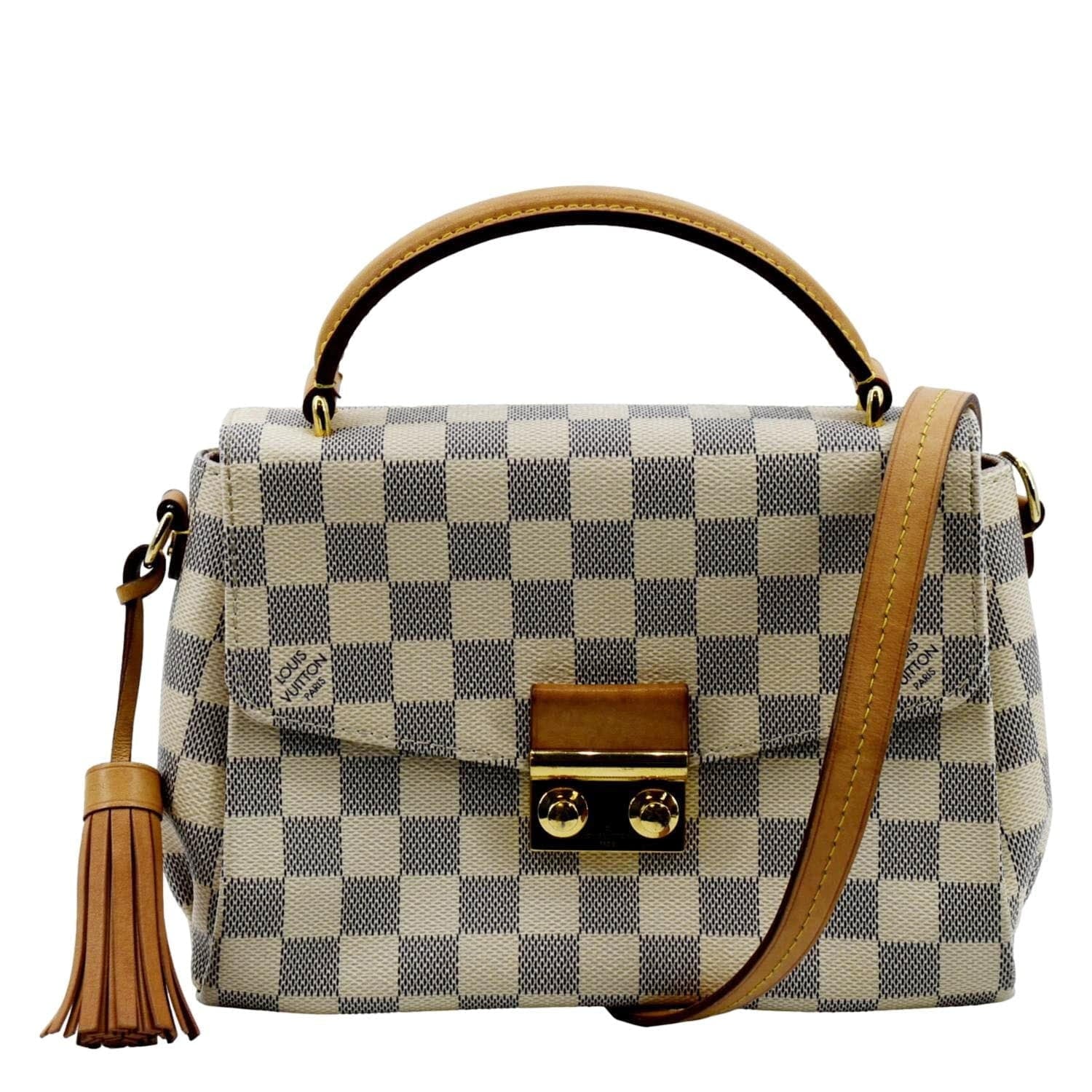 Satchel Damier White Crossbody Azur VUITTON LOUIS Pre-owned Croisette Bag