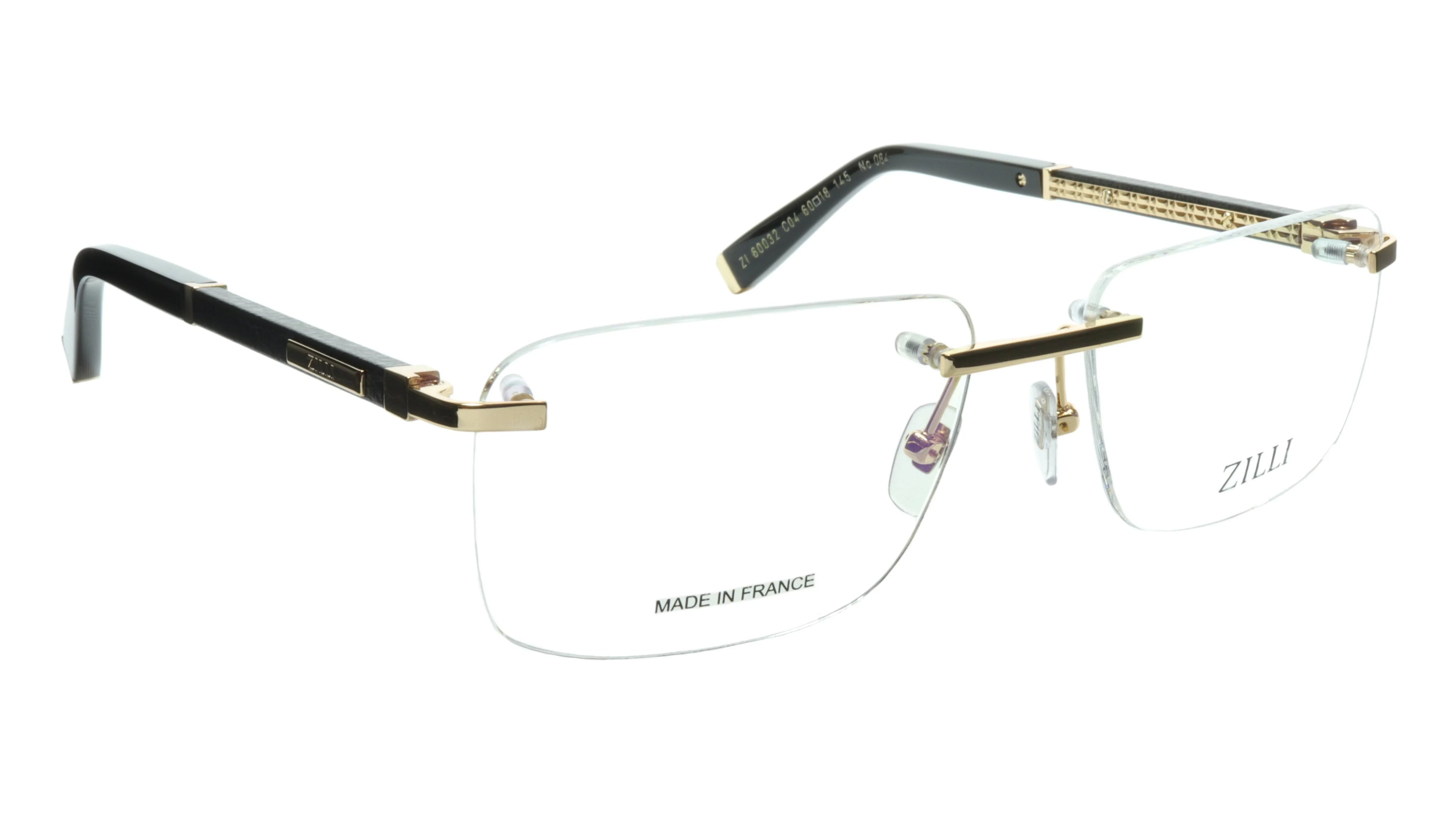 Rimless Eyewear High Titanium with Leather Quality Made and Real ZILLI
