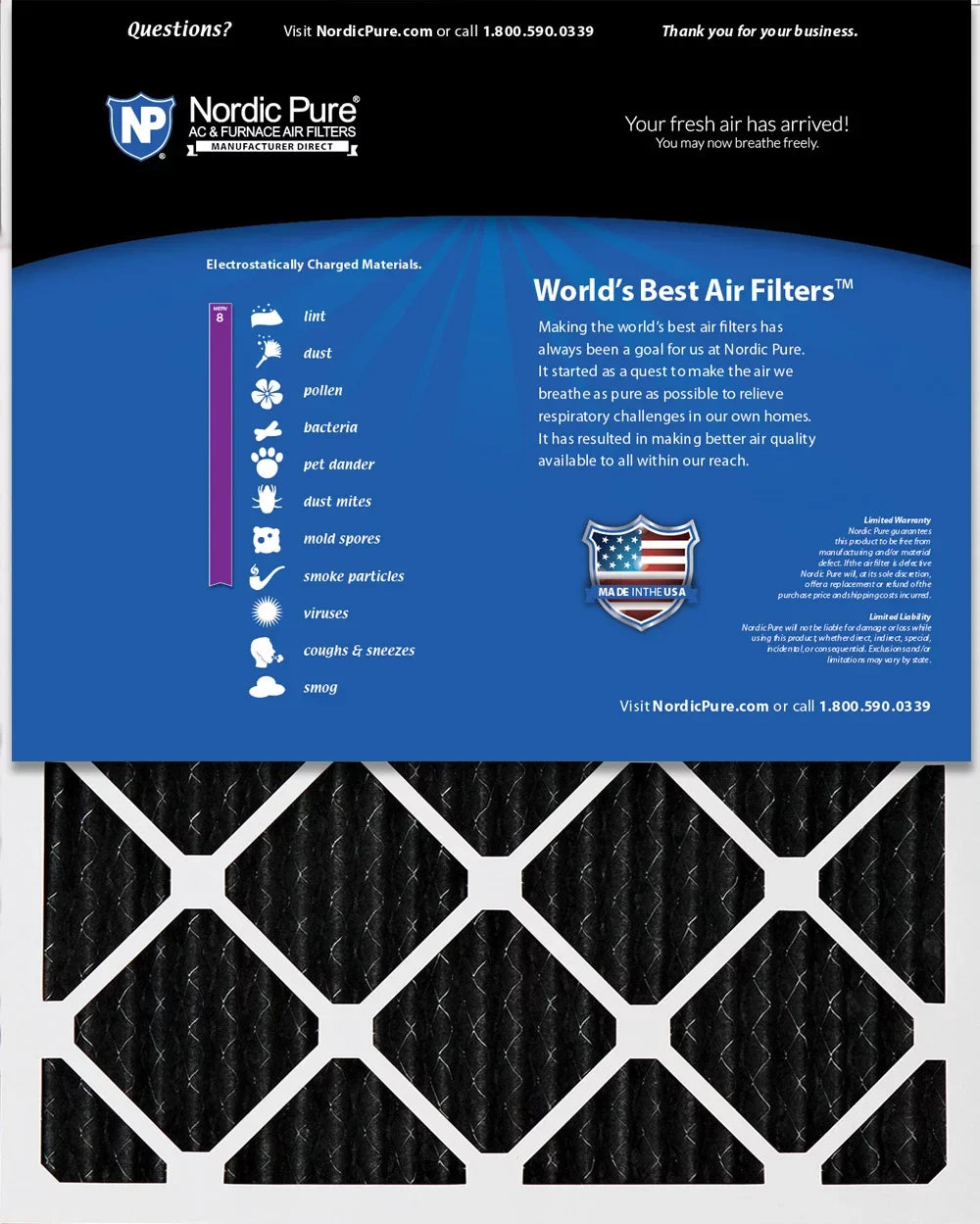 Pack Filters Pleated Furnace Carbon 12x24x2 Odor Merv 12 Pure 8 Reduction