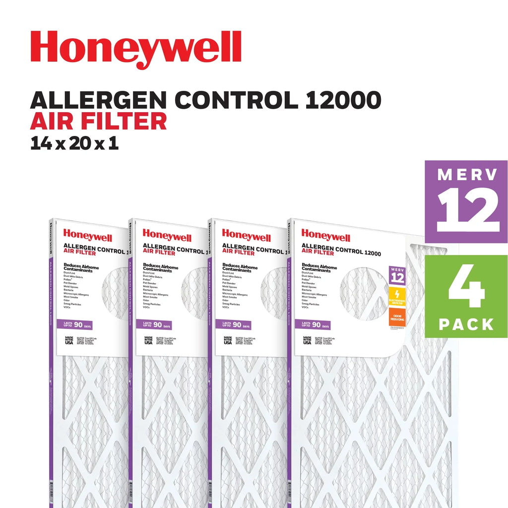 MERV Honeywell Pack Air Filter- Furnace 14x20x1 HVAC 4 12 Pleated