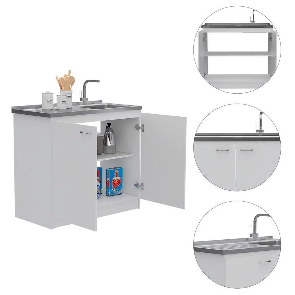 with Utility Kitchen Home 2-Piece Wood Sink Set Island and Square