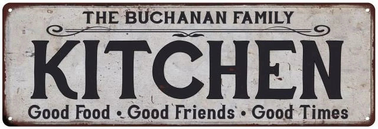 KITCHEN BUCHANAN Chic THE 206180039472 FAMILY Sign 6x18 Gift Metal