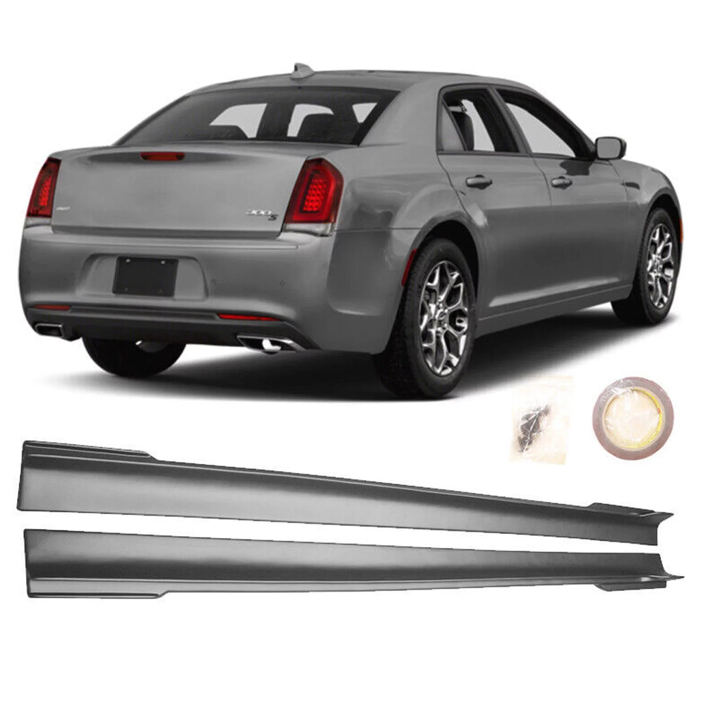Matte NINTE 2011-2023 2PCS Extension Skrits Side 300 Chrysler for Black Panel Rocker