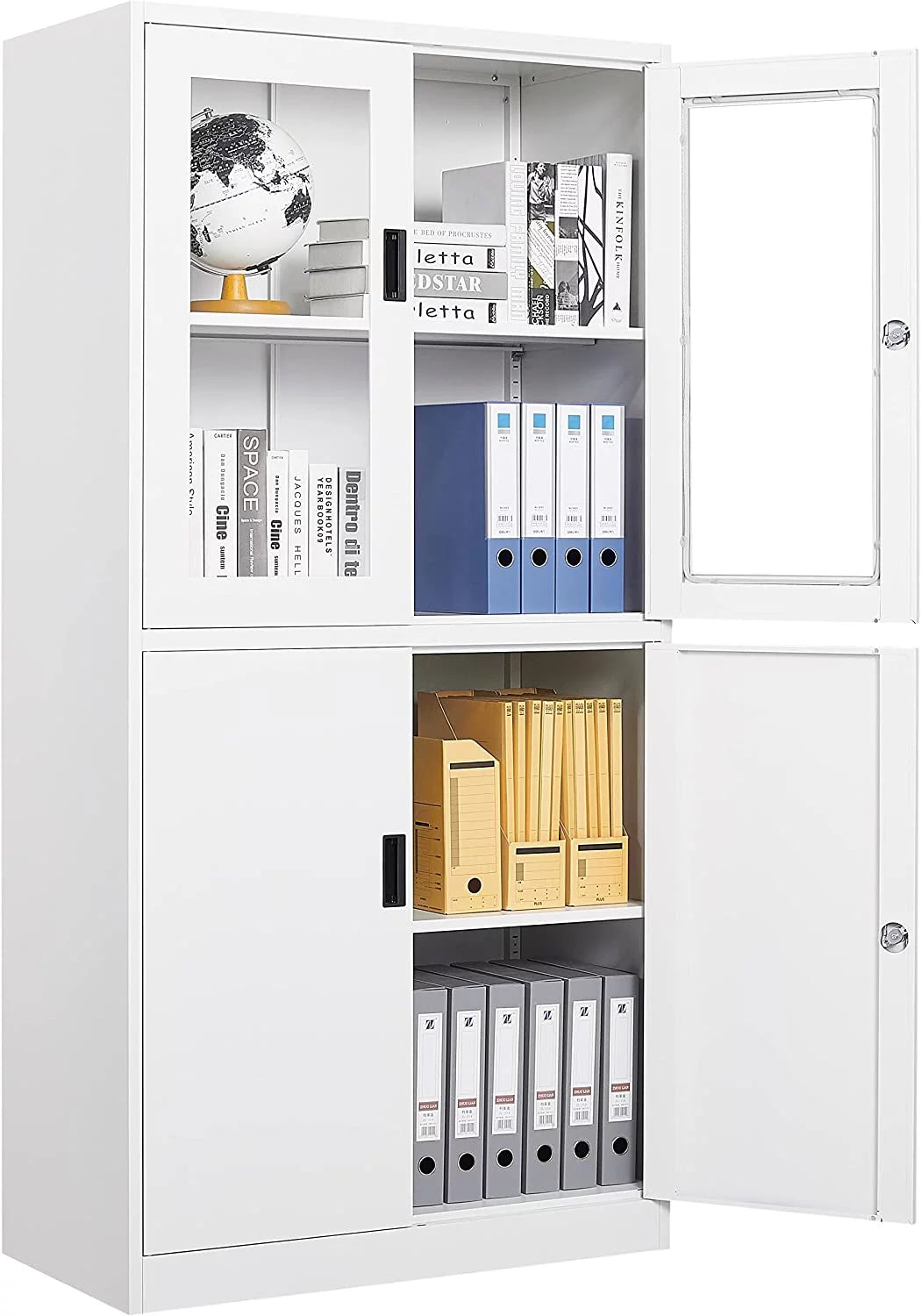 STANI Glass Office for with Steel Metal Doors Tool Assembly Cabinets Storage Cabinet Storage 71" Required Office,Home,- Locker,Locking