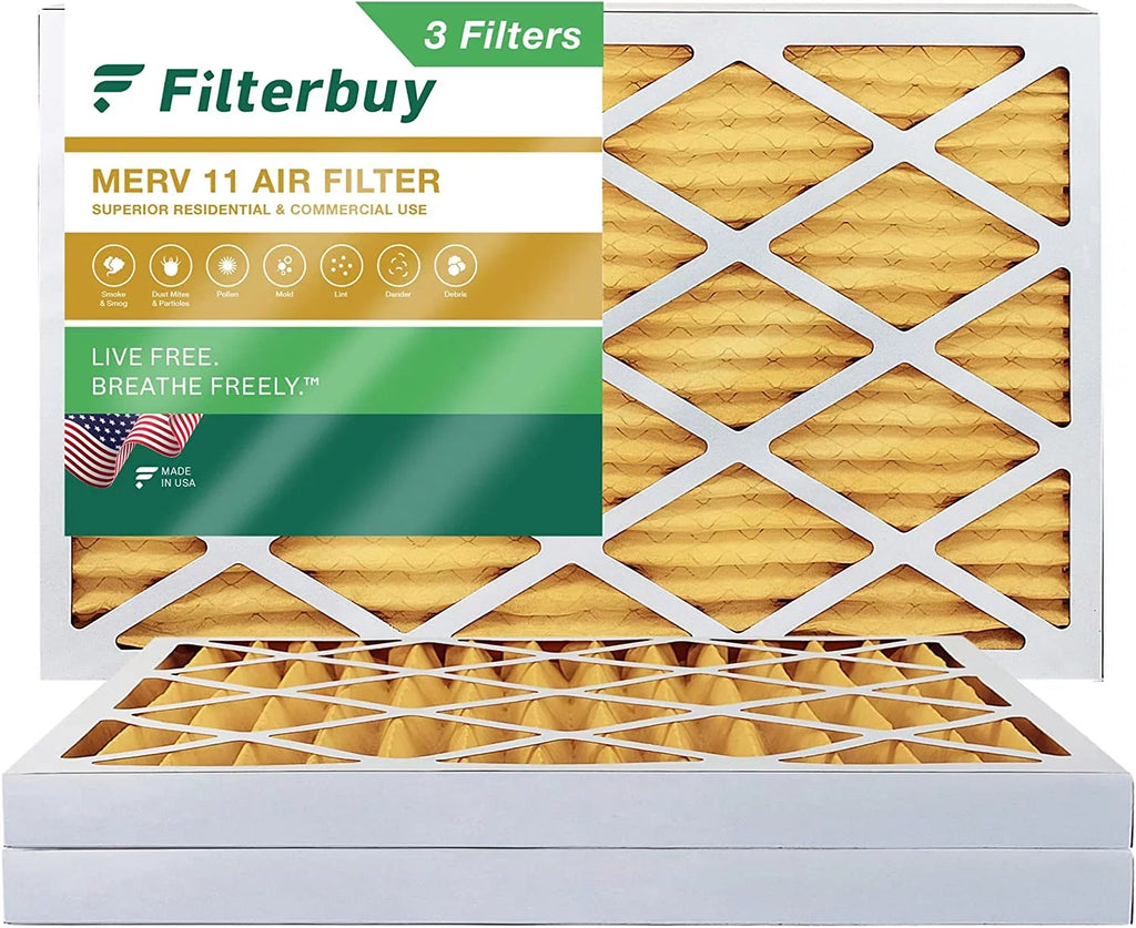 Furnace MERV (3-Pack) Filterbuy Air Pleated 11 Filters 8x24x2 AC HVAC