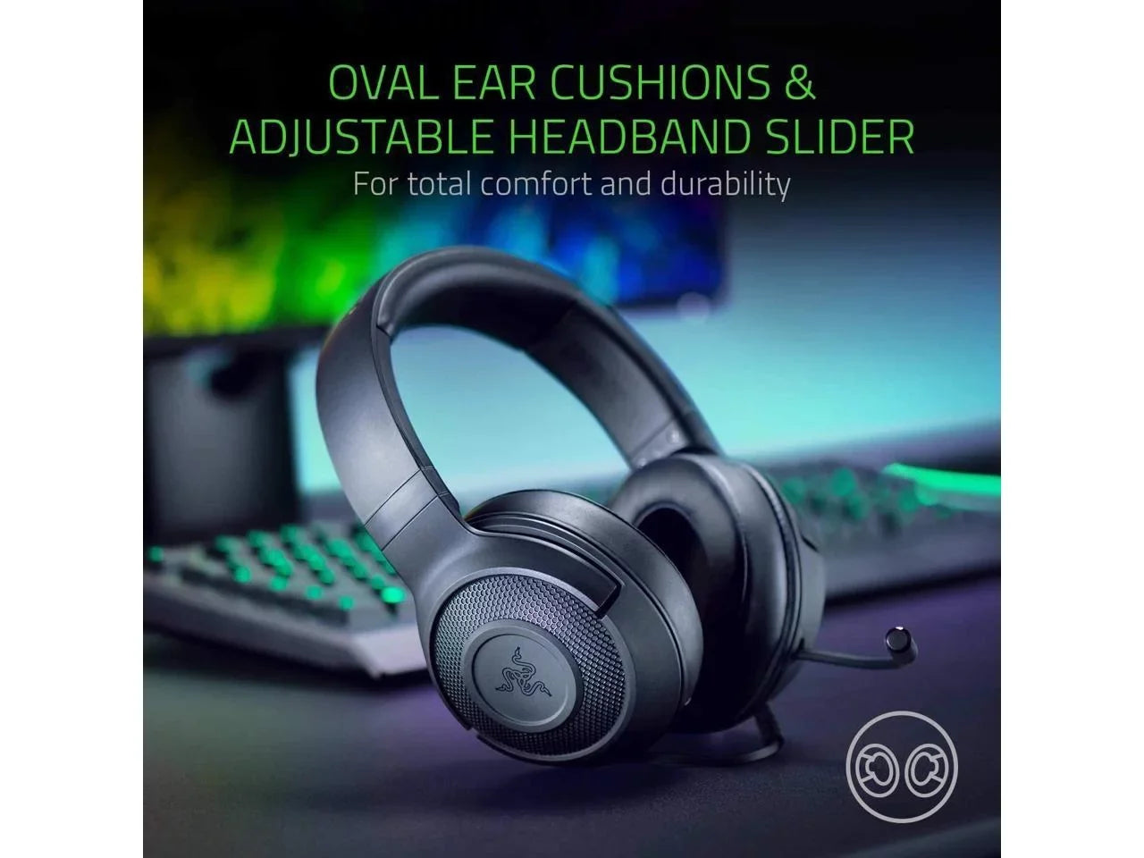 Xbox, X Gaming - Frame Ultralight Cardioid Surround Razer PS4, Classic Microphone 7.1 for Nintendo Sound Headset: Lightweight Kraken Bendable Black Lite Capable Switch PC,