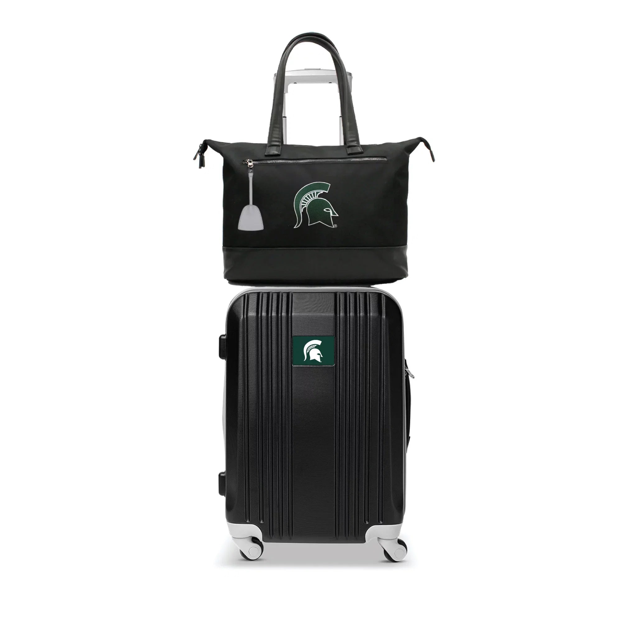 Premium Spartans Bag Michigan Luggage and MOJO Tote Laptop State Set