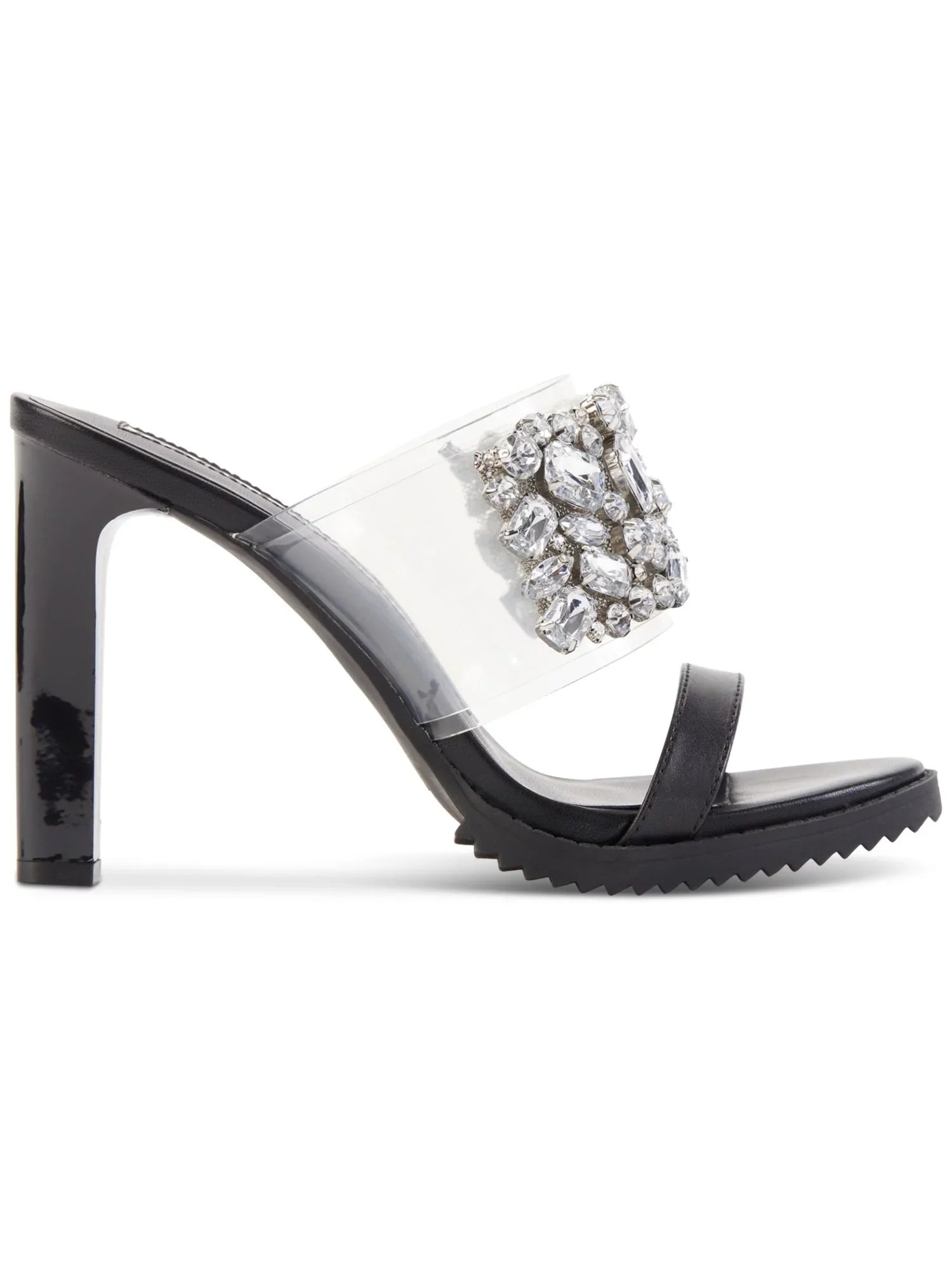 Embellished 5.5 Leather Heeled Bedika Sandal On Dress KARL Toe PARIS Womens LAGERFELD Black Slip Open