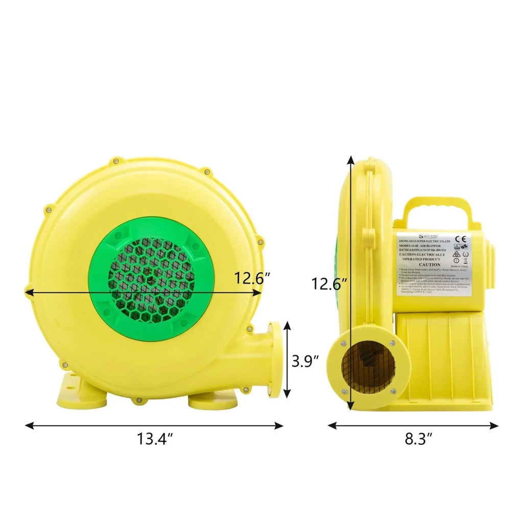 Portable Pump Slides, Inflatable for Green Fan Outdoor Blower, Yellow - Bounce and Air Castle, Indoor Safe, Water