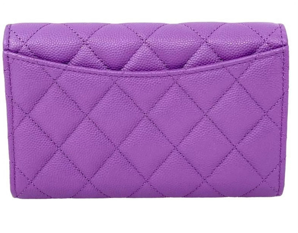 Purple Wallet NEW Bag Chanel Clutch Long Leather Quilted