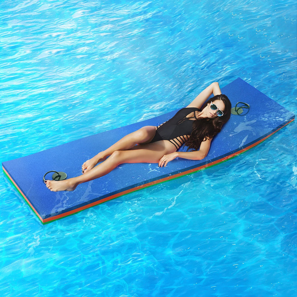 for Pool Water Tear-Resistant 3-Layer Lake Water Outdoor Pad, Mat, XPE Foam Water Recreation Lily Blue Ocean Mat River 6x2ft Float Activities, Pad Magshion Floating Floating