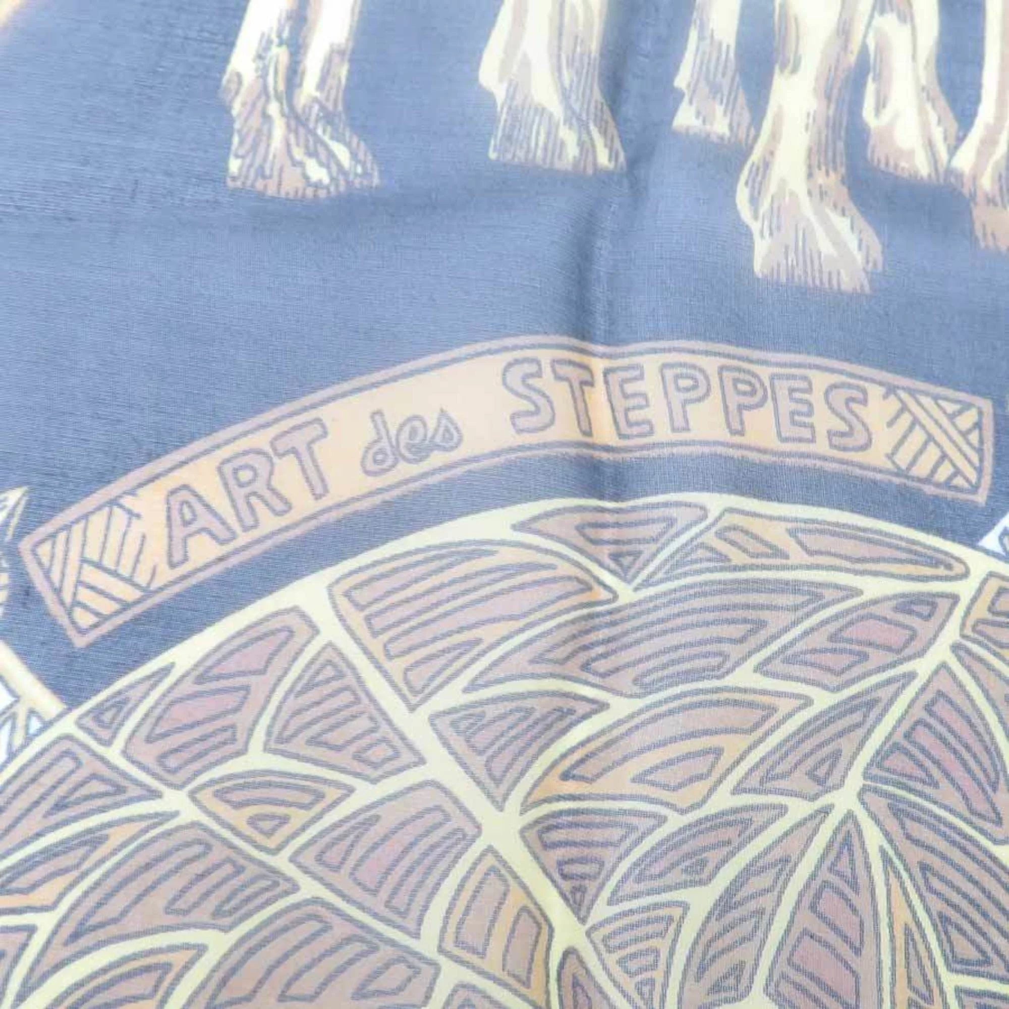 Multicolor STEPES des Silk Hermes HERMES ART Scarf Step Art/Estimated x Unisex (Good) Black Pre-Owned