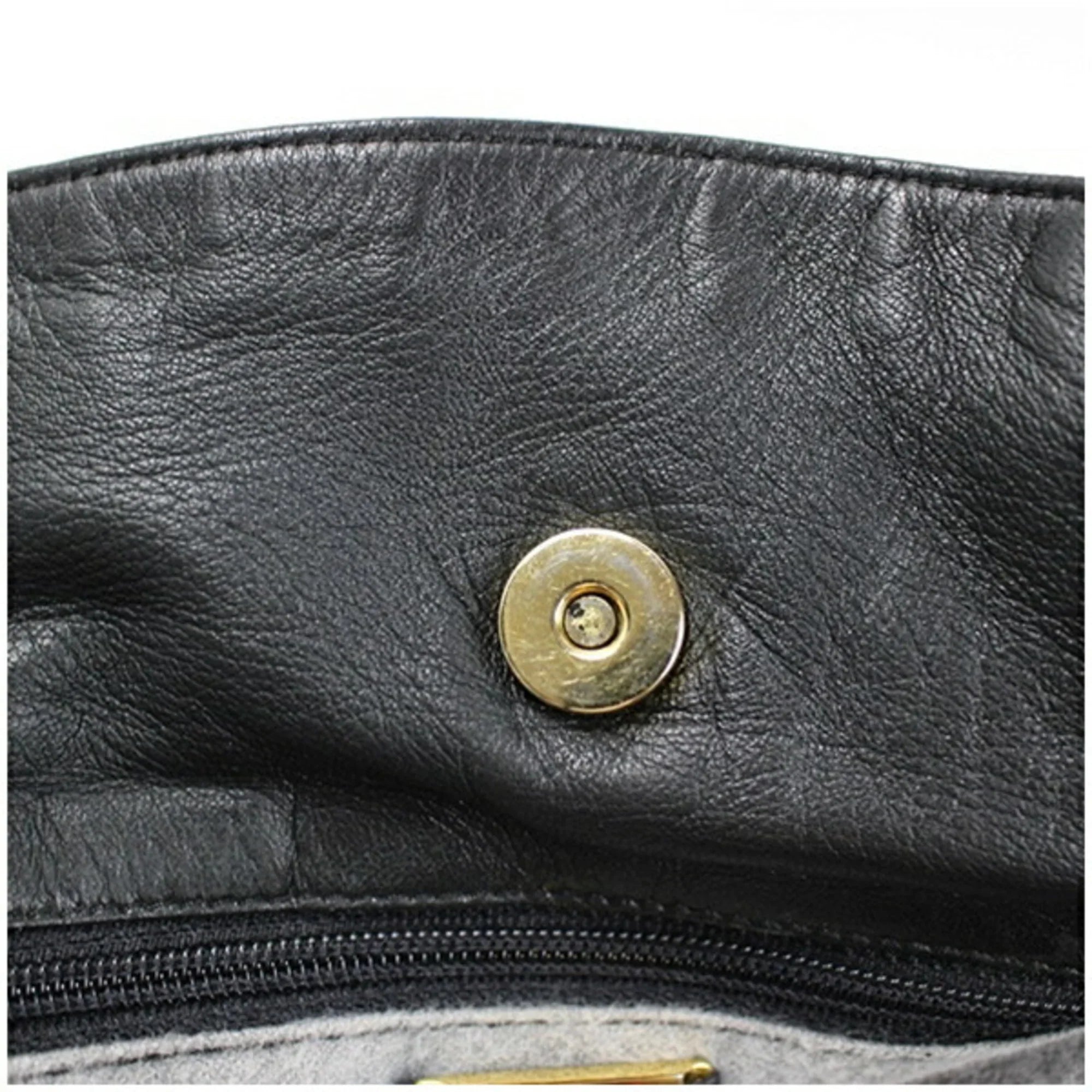 Anagram LOEWE Shoulder Pre-Owned Black Soft Women's (Fair) Leather Bag