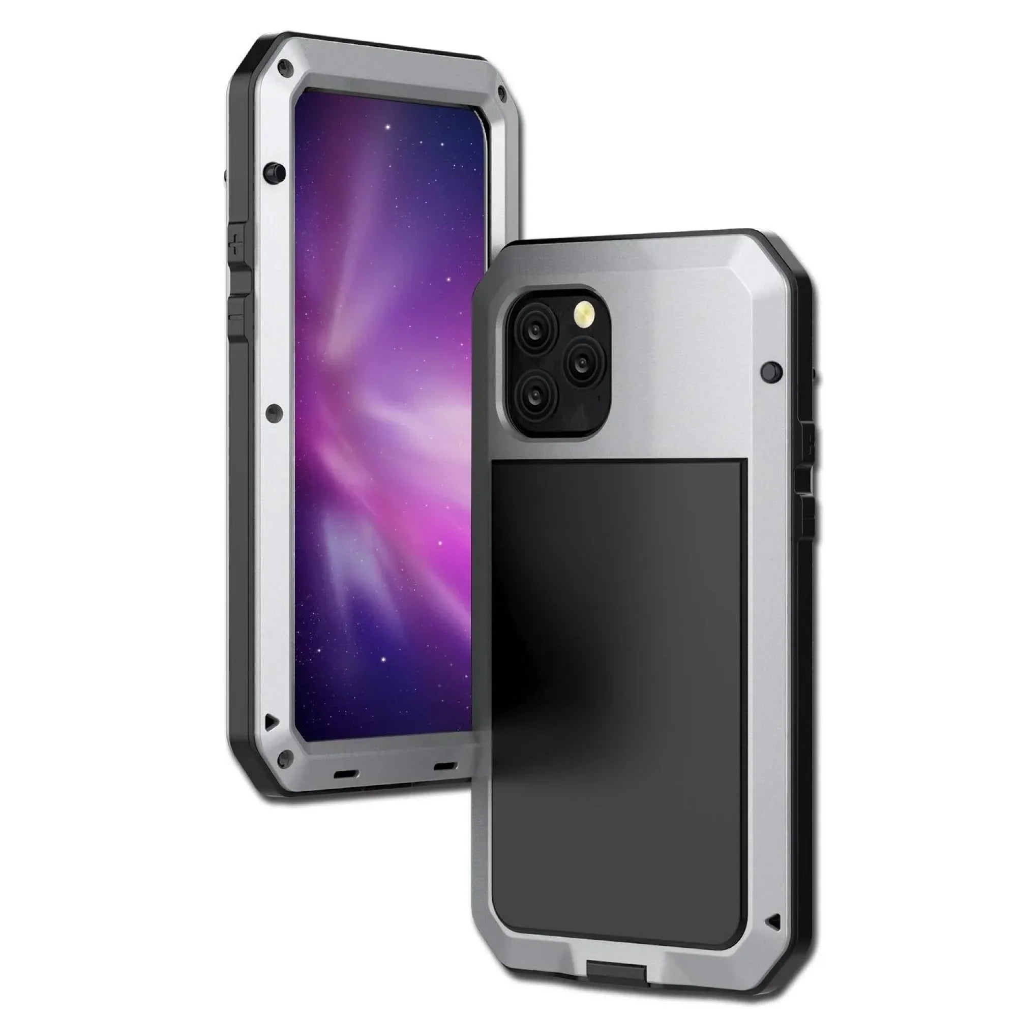 Rugged and (Silver) iPhone Travel Heavy Protection, Pro Shockproof Military Outdoor Grade Case Duty 11 Aluminum Metal Gorilla Resistant Glass Scratch