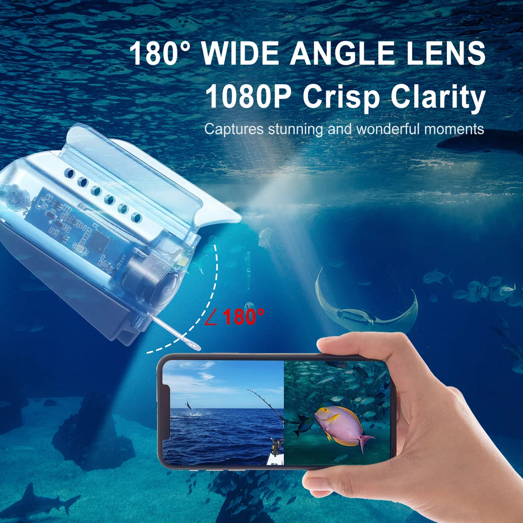 Control, Boat 1080P Finder Camera Underwater APP Kayak Fishing Fish Lake with for Live Fishing Ice Video Gofishup Sea