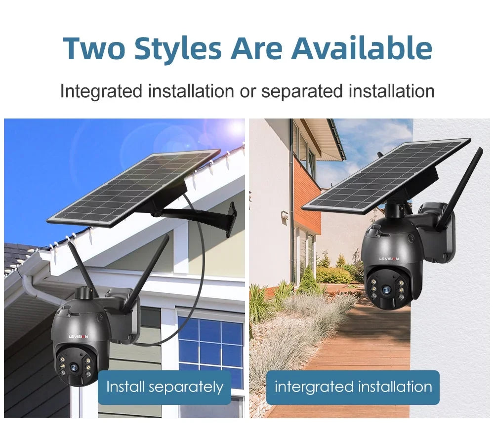 Wireless LS VISION System Camera 4MP Battery Solar Wifi Powered Camera Outdoor PTZ Security