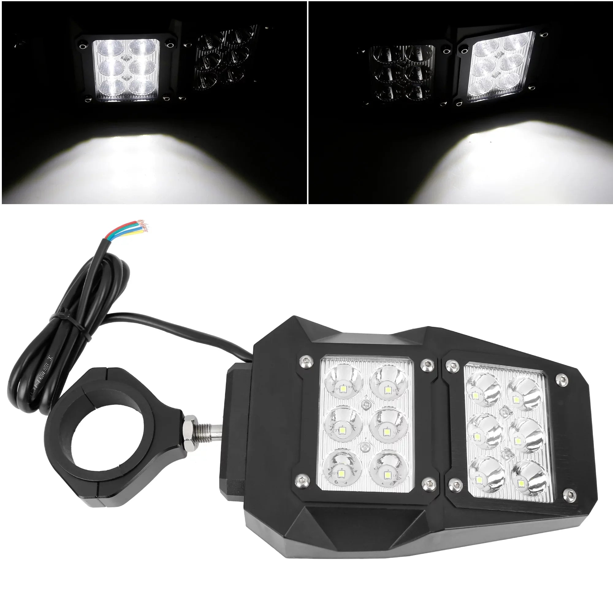 Round Black Yamaha UTV Cage Bargains 6.3" View Rear Light 1.75" Unique for Pair w Roll Mirror