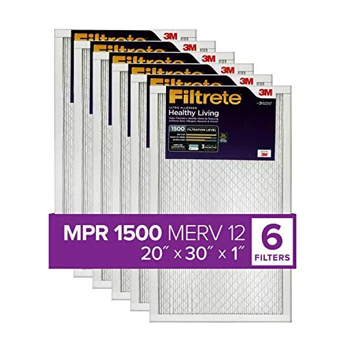 x Filter, Allergen, 6-Pack 19.81 (exact x Air Filtrete Healthy 29.81 dimensions AC 1500, MPR Living 20x30x1, 0.78) Furnace Ultra