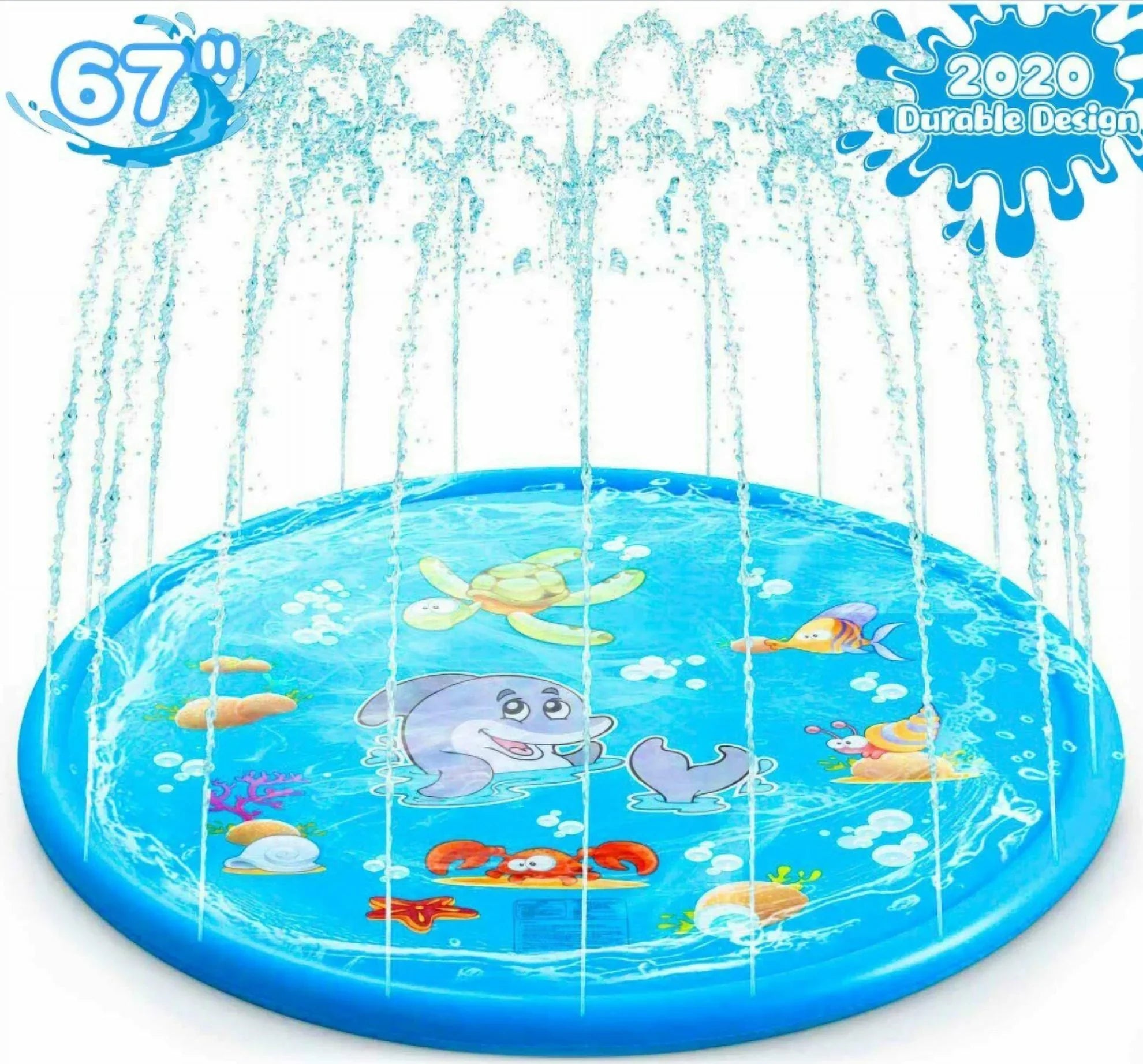 Water Kids Summer Pad Play Game Splash Sprinkler Inflatable 68" Outdoor Mat