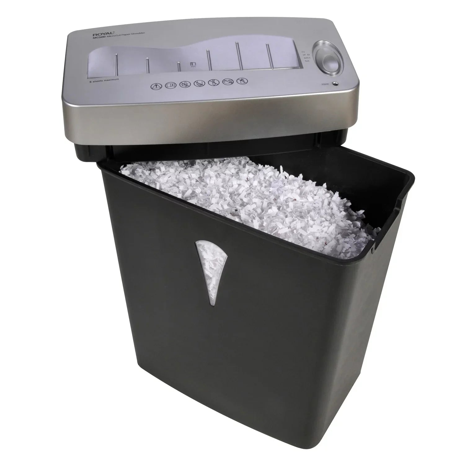 4 Royal Pass 0.157" - Shredder Silver - Size Capacity Paper Paper, 5 x Black, - Micro - Wastebin Credit for Card Per Shred - shredding gal 0.394" MC500 Cut -