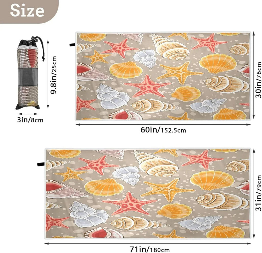 Swimming - Quick Towel Oversized Dry Compact - Holiday#2 Travel Camping Lightweight Beach Towels Absorbent Super for Seashells Bestwell Towel