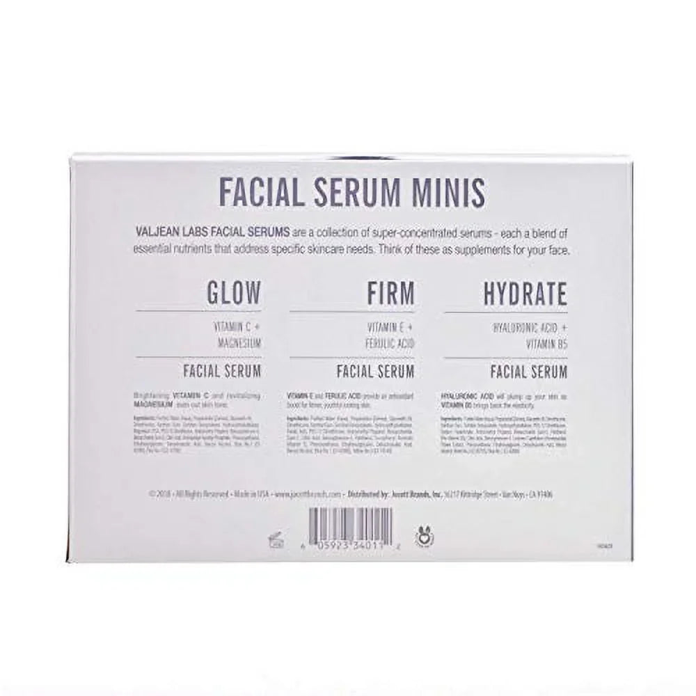 '- Bottles and Cruelty Paraben Labs Ingredients - Targeted Combo of Free, Glow, Pack Facial Serum, 1oz Supercharged, Firm Skincare Valjean Hydrate, Free,