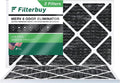 Eliminator Pleated Activated Filters (2-Pack) 16x25x1 Odor Air with Carbon 8 AC MERV Furnace HVAC Filterbuy