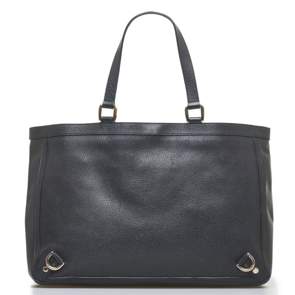 Gucci tote bag GUCCI 141472 black handbag ladies leather (Fair) Pre-Owned