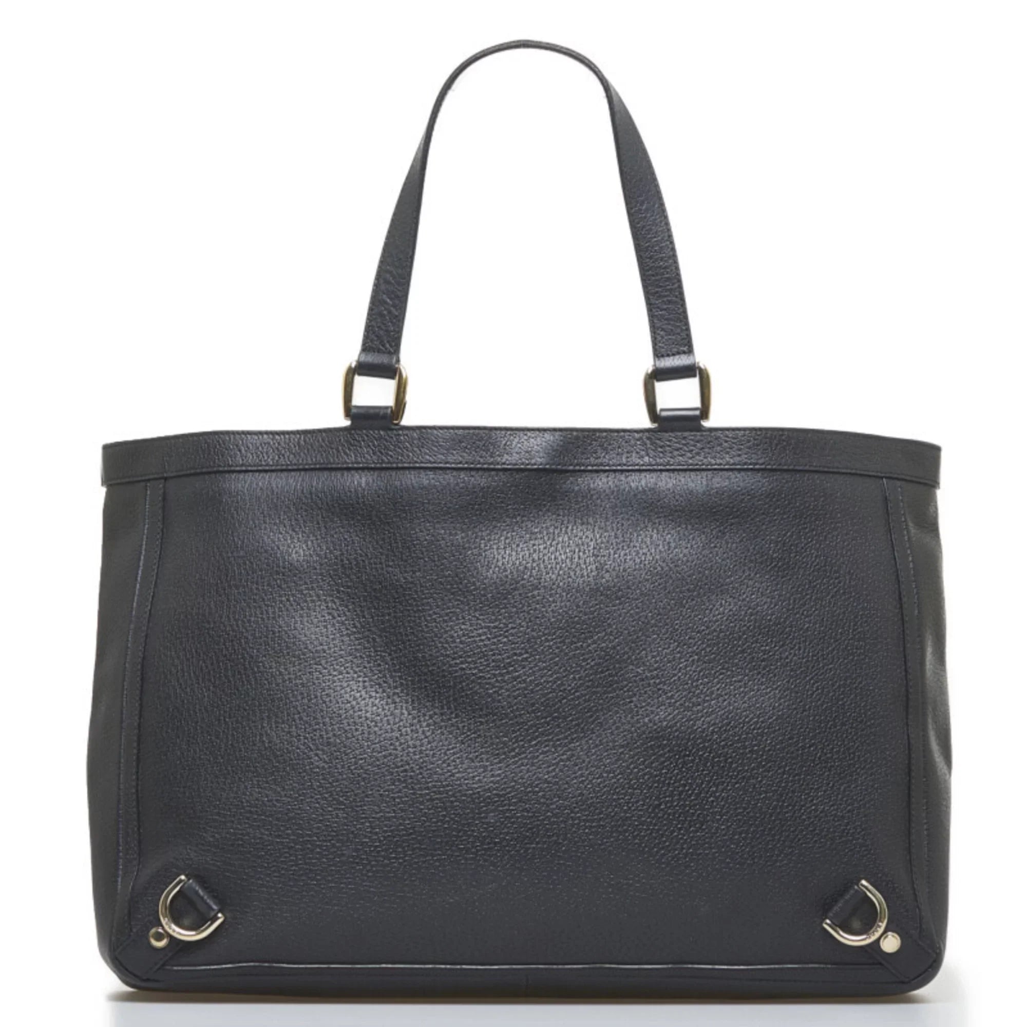 Gucci tote bag GUCCI 141472 black handbag ladies leather (Fair) Pre-Owned