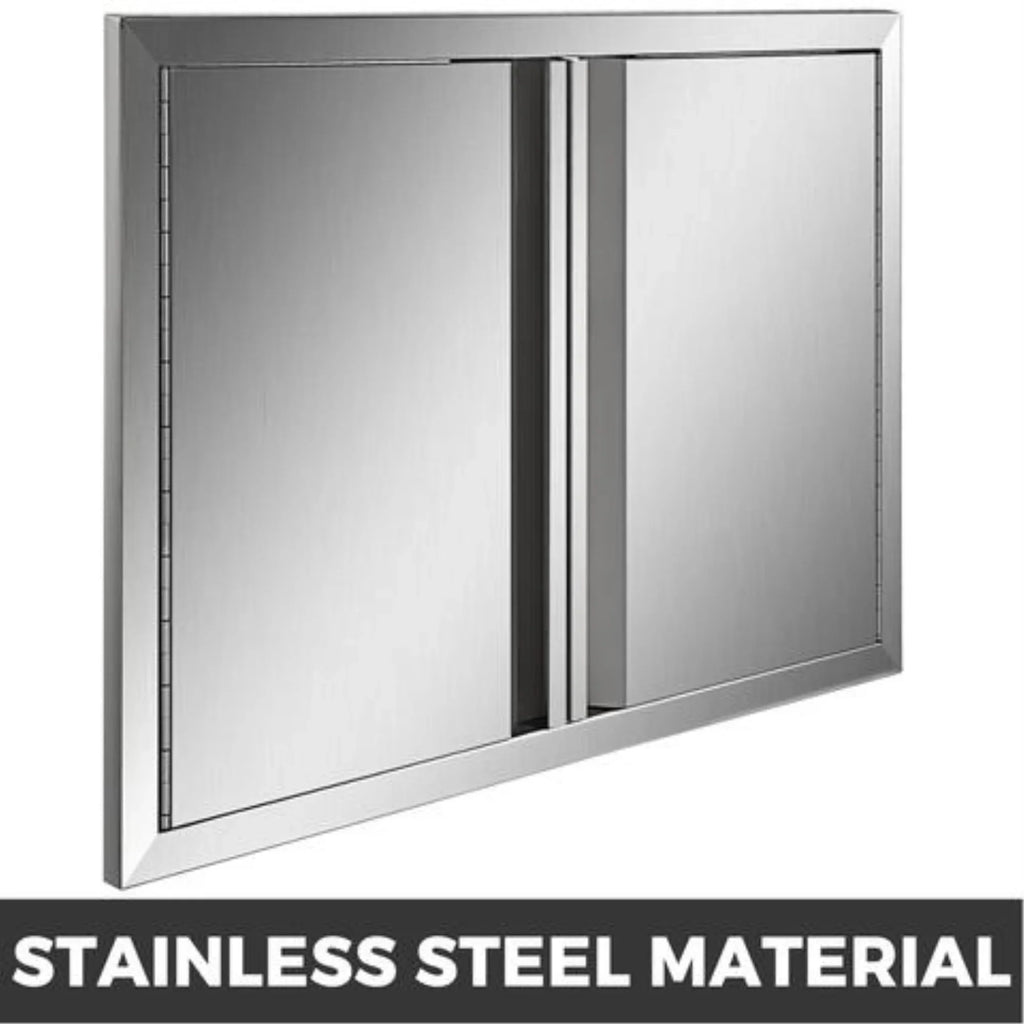 Outdoor Steel Kitchen Door Stainless 24" Island Bbq Access Double 24"x Walled