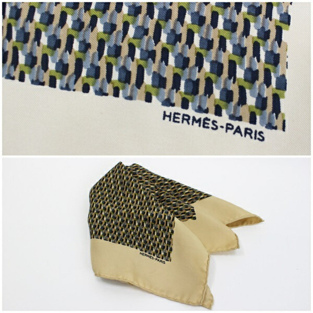 (Good) Hermes HERMES Pre-Owned Scarf 45 Beige Women's Carre Muffler Gaurosh