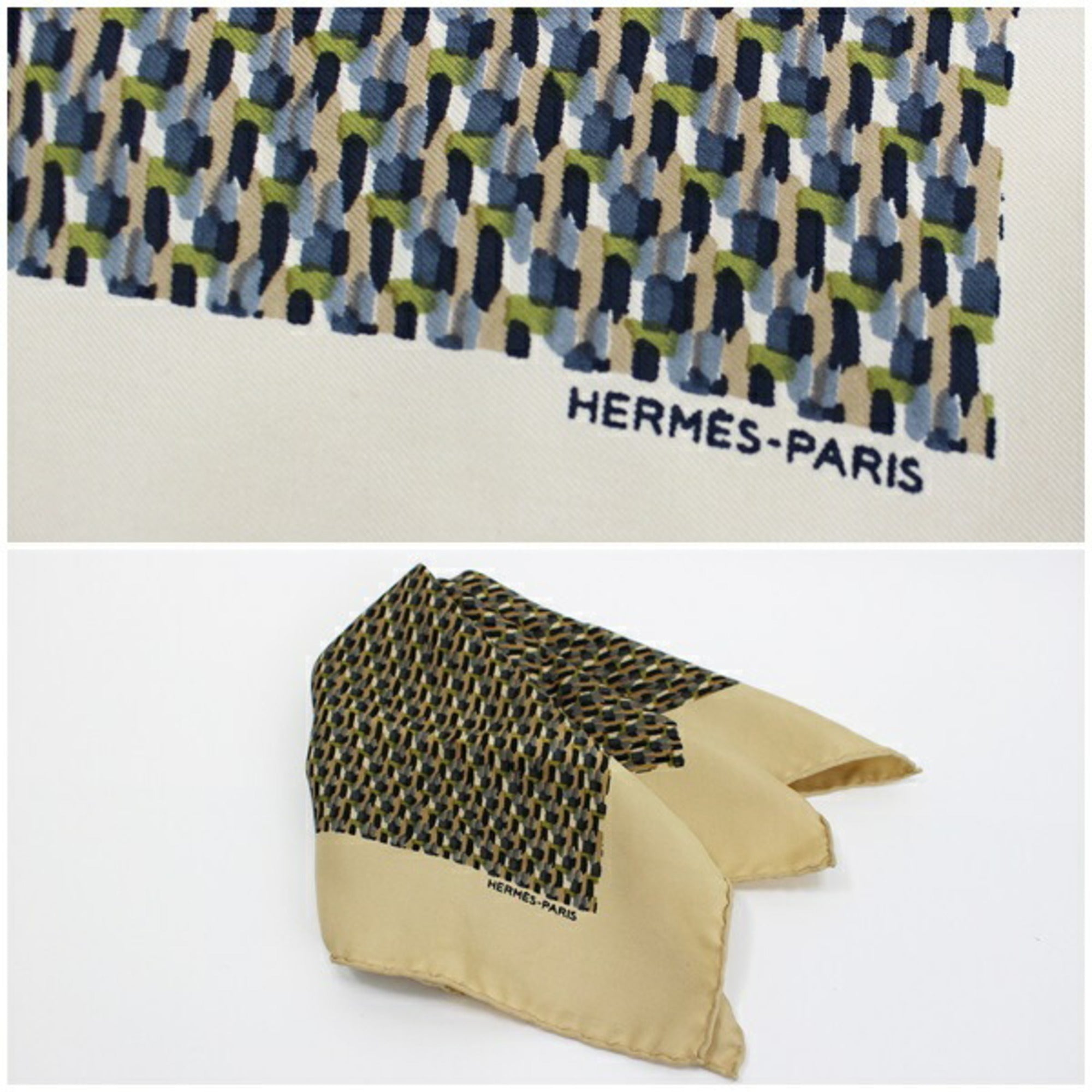(Good) Hermes HERMES Pre-Owned Scarf 45 Beige Women's Carre Muffler Gaurosh