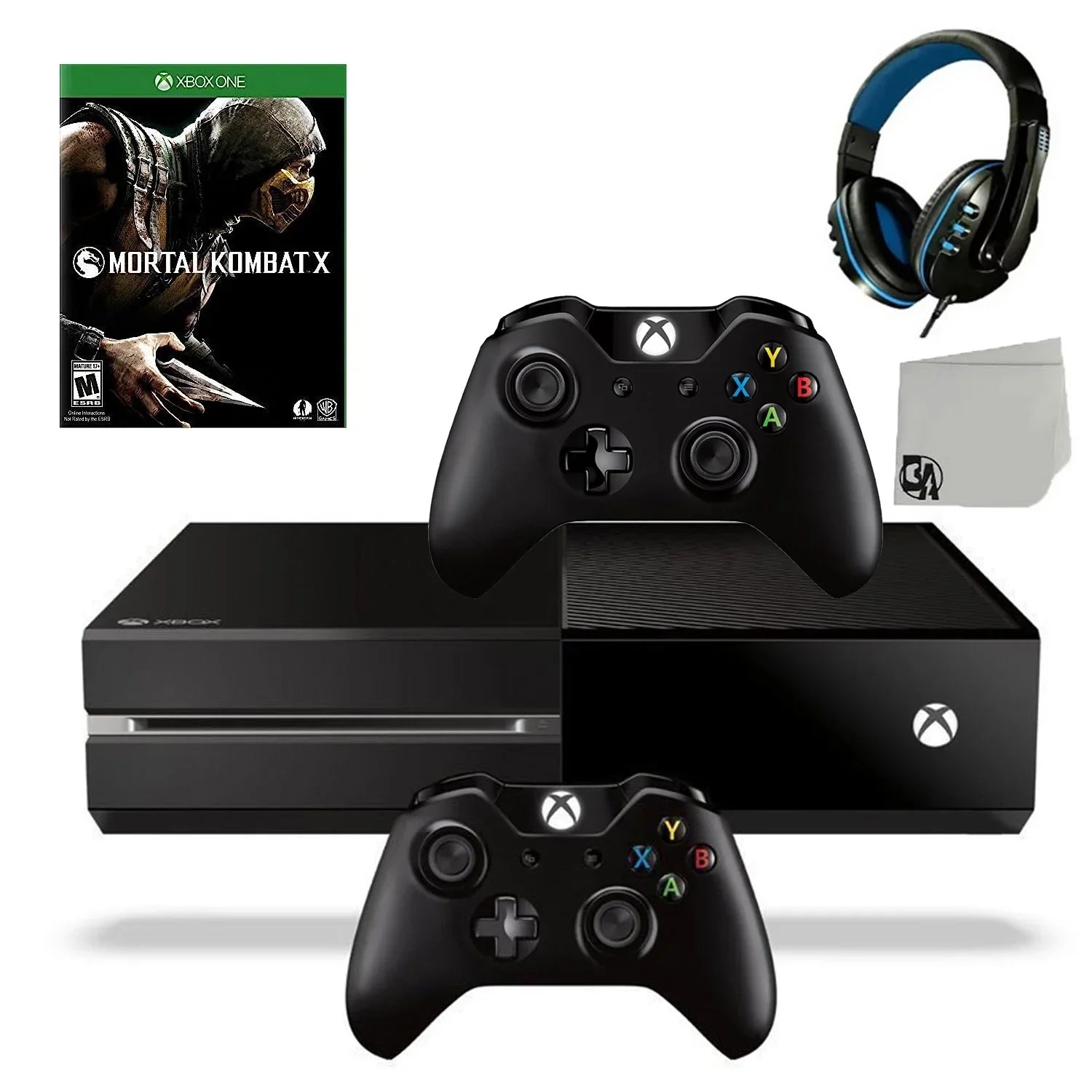 Like Controller 500GB One AXTION With Console New) Xbox Included Pre-Owned Mortal Gaming BOLT Kombat Headset Game Microsoft Bundle Original X Black 2 (Refurbished: