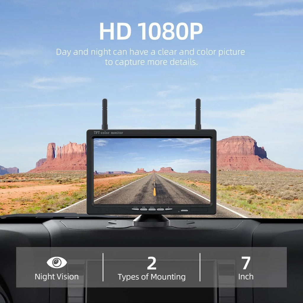 Vision Monitor Backup HD IR IP69 for Wireless eRapta 1080P AWT7 Night RV/Trailer/Truck/Van Inch Camera Waterproof 7