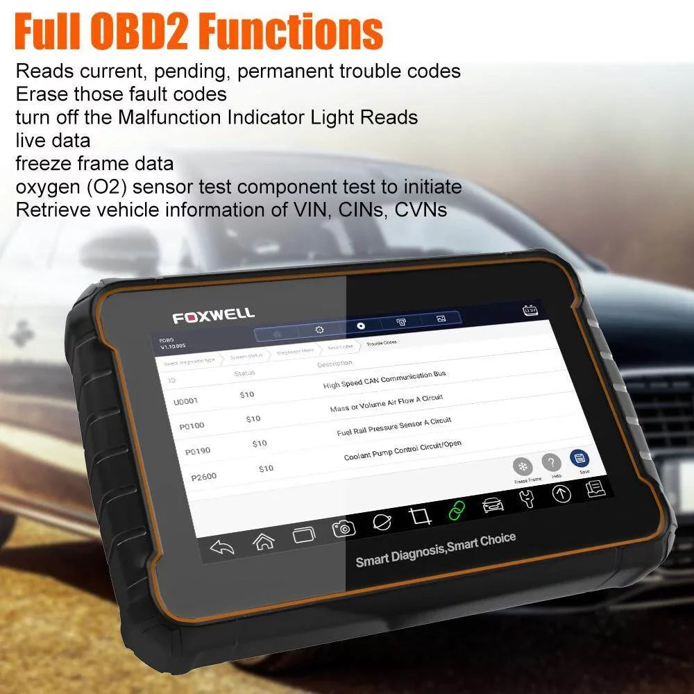 Functions Automotive System Services Scanner Car Diagnostic OBDII All Scan Tool Analyzer Automotive Advanced GT60 24 Full OBD Code OBD2 Scanner FOXWELL Reader Check, Reset Tool EOBD OBD Auto
