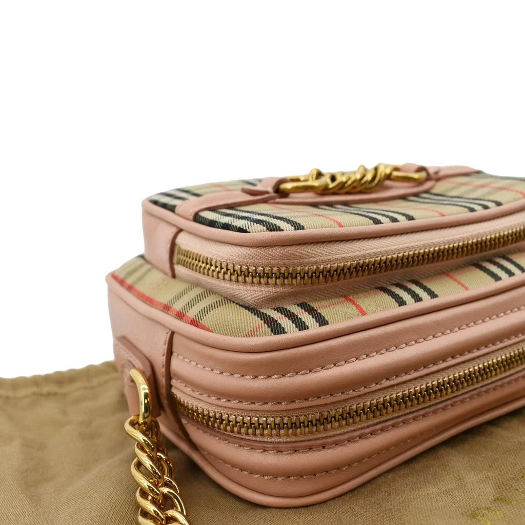 Knight Light Bag Pink Camera Check Link Crossbody BURBERRY Pre-owned 1983