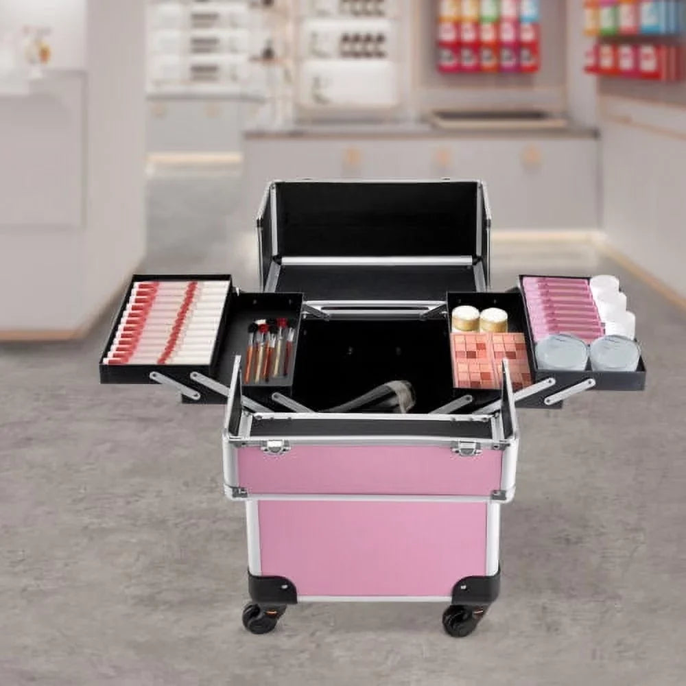Case Makeup Trolley Space Extendable Storage Large Cosmetic Box Rolling Train