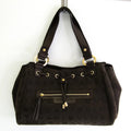 Logomania Women's Bvlgari Canvas Pre-Owned Handbag,Tote (Good) Brown Bag